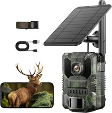 Solar Trail Camera 4G LTE Cellular Security Camera with SIM Card Live Streaming  