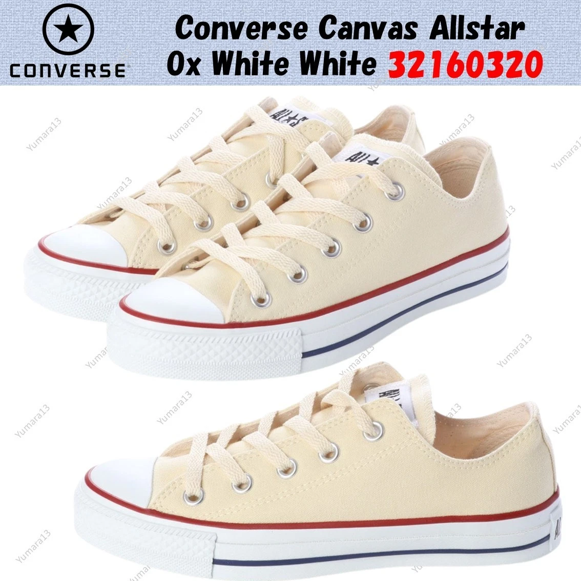 Converse Canvas Allstar Ox White White 32160320 Men's Size
