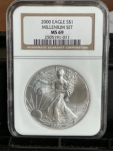 2000 AMERICAN SILVER EAGLE “MILLENNIUM SET” NGC MS69