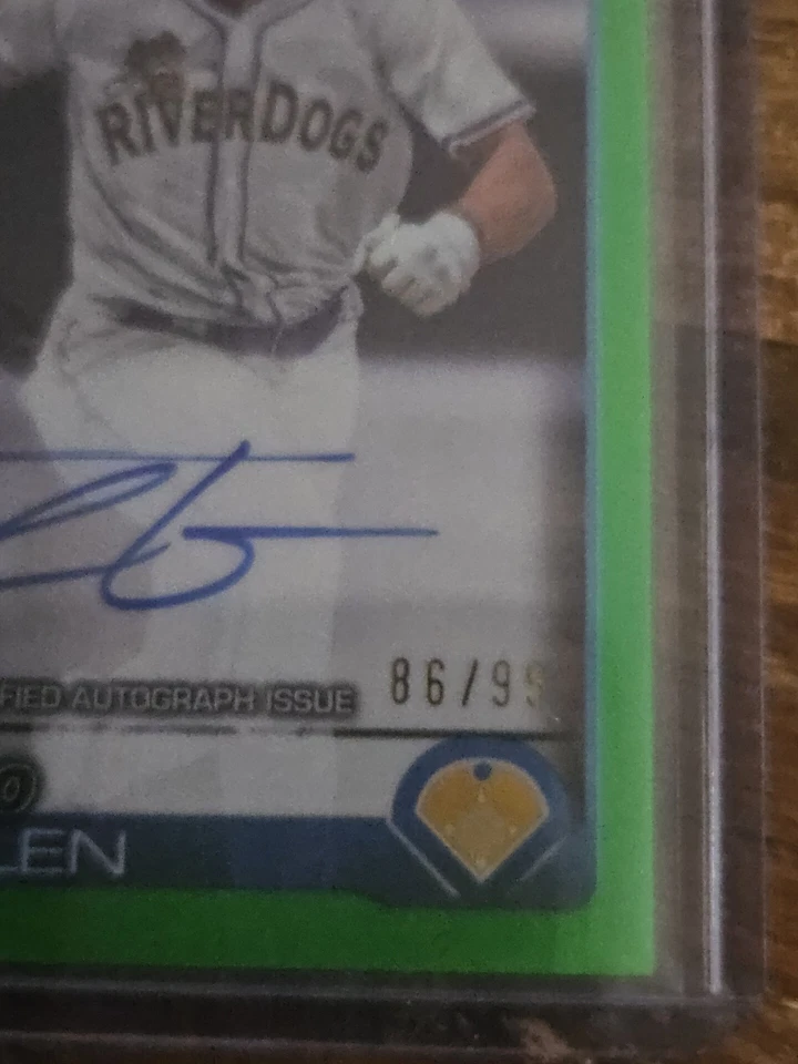 2025 Topps Pro Debut Theo Gillen Green Chrome On Card Auto /99 - Rays - Image 2 of 3