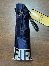 FENDI Folding Umbrella Unused With Tags Shrink Wrapped Blue Gold Logo