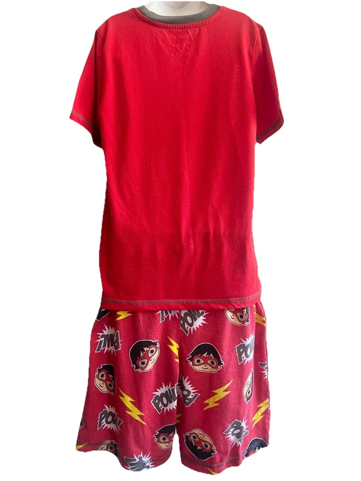 Conjunto de pijama Ryan's World grande 10-12 relógio de bolso super-herói parte superior inferior roupas - Imagem 3 de 4
