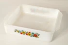 VTG Anchor Hocking Fire King Spring Wreath 9 inch Square Casserole Dish 452