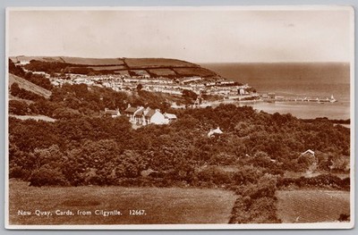NEW QUAY Cardiganshire Blick von Cilgynlle RP Postkarte