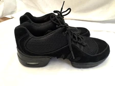 Fuzi Dance Leather Sneakers Black Hip Hop Jazz Tango Shoes Sz 42