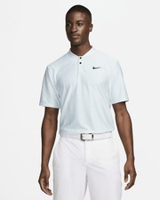 Size 2XL- Nike Tour Men's Dri-FIT Golf Texture Blade Polo Shirt, Glacier Blue.