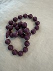 Vintage 80s Retro Purple Bead Necklace Mauve 18.5 Inch Gold Tome Spacers — photo 3