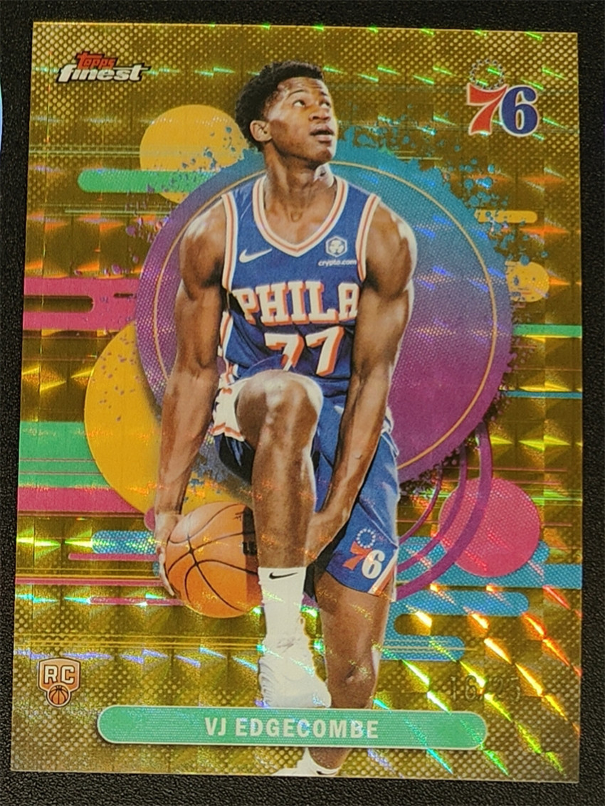 2025-26 Topps Finest VJ Edgecombe RC Uncommon Geometric Gold Refractor /25
