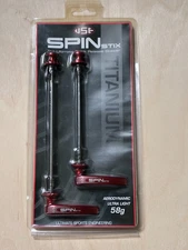 USE Spin Stix Titanium Road Bike Quick Release Skewer Set - Red