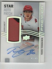 2023-24 UD PREMIER TEUVO TERAVAINEN STAR ACETATE  AUTO PATCH 41/49 CAROLINA