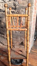 Antique Faux Bamboo Umbrella Cane Stand Victorian Aesthetic Hall Rack Cast Iron