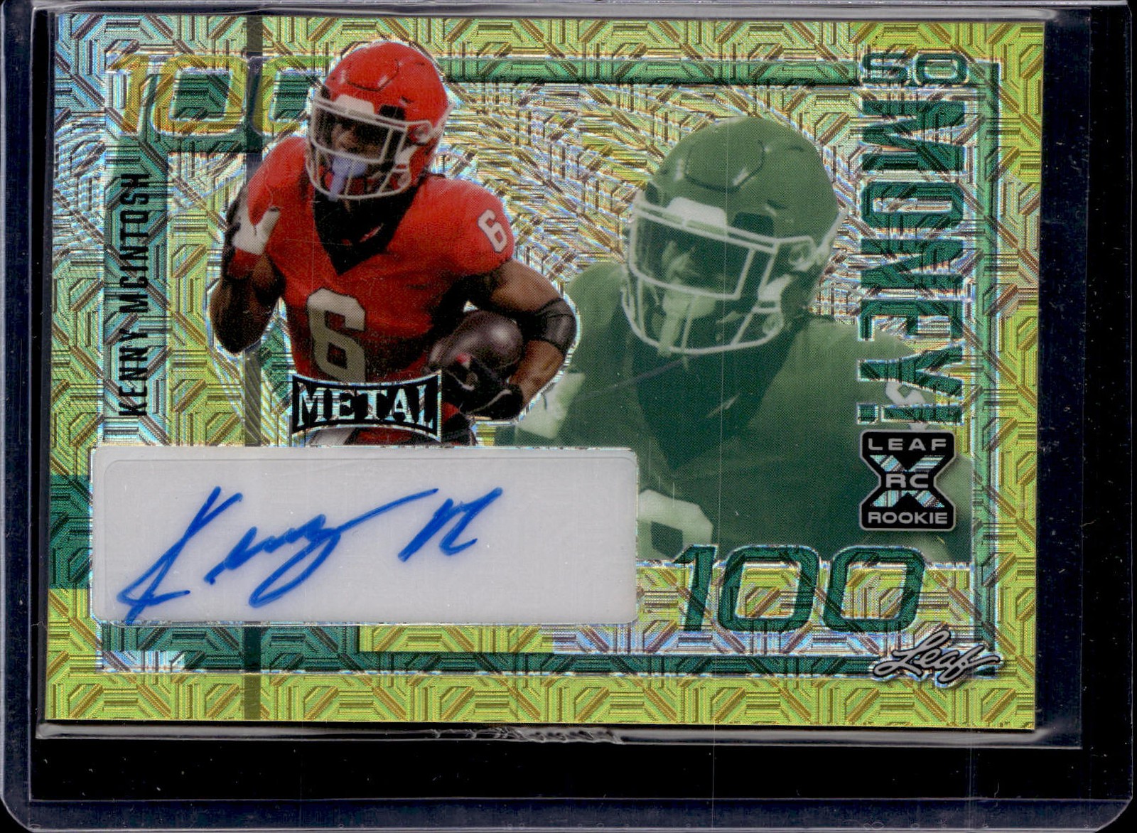 Kenny McIntosh Leaf Metal So Money! Autographs #SMKMI Gold Mojo