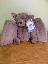 Jellycat Medium Bashful Bat Plush Gray - Retired - NWT