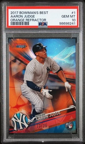2017 BOWMAN’S BEST #1 AARON JUDGE ORANGE REFRACTOR  /25 PSA 10🔥 NY YANKEES