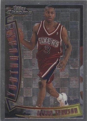 Allen Iverson Signed 1996-97 Topps Chrome RC 171 76ers Auto GM 10