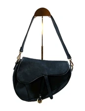 NWT Saddle Bag Purse Blue Faux Leather Hand-Shoulder Bag Women's Accessories