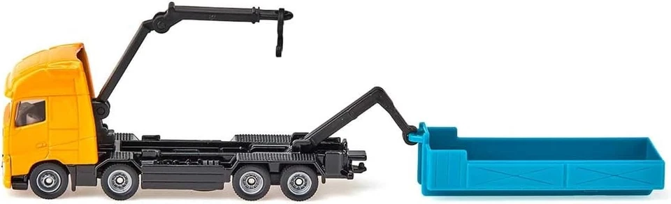 siku 1683, Volvo Roll-off Tipper with Crane, Metal/Plastic, Orange/Turquoise, Ro - Immagine 4 di 4