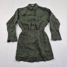 HUSH Dress 6 Green Womens Collared Long Sleeve Knee Length