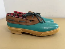 Eddie Bauer - Green/Jade Duck Boots, Women's Size 7, Vintage Unworn Rain Shoes