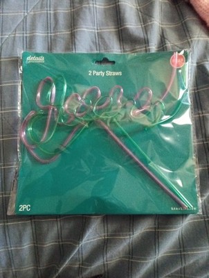 2 CHEERS Word Drinking Straws, Fun Novelty Party Straw, Reusable Bar Drink Straw