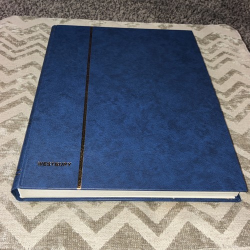 VINTAGE WESTBURY MADE in HOLLAND BLUE COVER EMPTY STAMP ALBUM CLEAN+