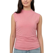 RM by Rebecca Minkoff Women's Soft Mock Neck Tank Top, Pink, Size L NWT