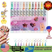 12 Colors Nail Art Pens Set, 2026 New DIY Nail Art Markers Drawing Painting Line