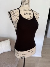 Brandy Melville black tank Top Spaghetti Straps Razorback One Size Cropped Rib