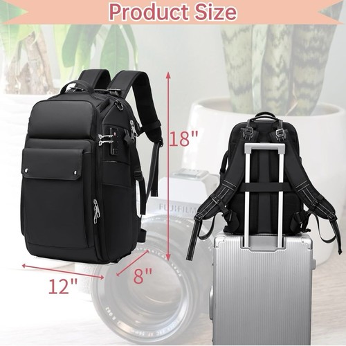 Mochila para cámara grande, impermeable bolsa para cámara sin espejo y DSLR, bloqueo TSA - Imagen 2 de 7