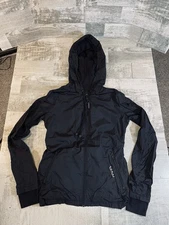Koral Women’s XS Black Hooded Windbreaker Jacket Full Zip Lightweight Gym Walk