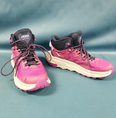 HOKA One One Trail Code GTX Blue/Purple Vibram Hiking Boots Shoes Womens Sz 10B