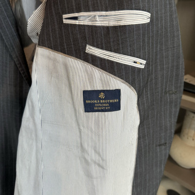 Brooks Brothers Explorer Regent Fit Grey Wool Pinstripe 2 Pc Suit