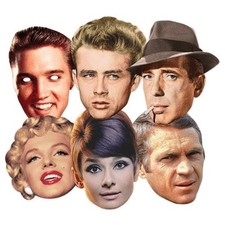 Hollywood Celebrities Cardboard Face Masks - Pack of 6