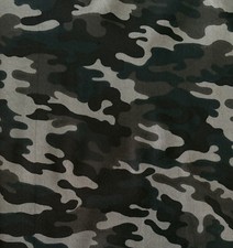 Fabric By The Yard - Gray Black Camouflage - 44 Wide - cotton/synthetic blend