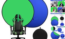 Portable Blue Green Screen Chair, 57 in Greenscreen Backdrop with Green/Blue
