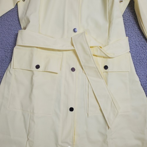 RAINS Curve Damen Jacke Größe XS wasserdicht Regenmantel mit Kapuze Strohgelb - Bild 8 von 14