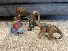 Set of 4 Dinosaur Action Figure Playset, 8-9 inches, EUC, Jurassic Era, Toys