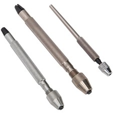 Alloy Watch Repair Hand Drills Kit - 3 Sizes S/M/L w/Durable Knurled Grip