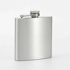 Stainless Steel Brand New Hip Flask with Screw Cap - Alcohol Whiskey 6 or 7oz