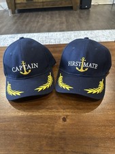 Captain Hat First Mate Matching Skipper Boating Baseball Caps Nautical ...