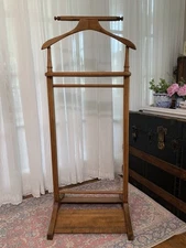 vintage gentlemen's wood SUIT STAND butler valet clothes display rack PATINA