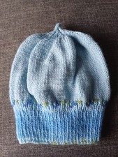 Hand Knitted Children's Kids Woolen winter Hat Aged 3-8 BLUE green Boy