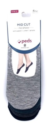 #ad Women’s Peds Mid Cut No Show Sock 4 pair $7.97