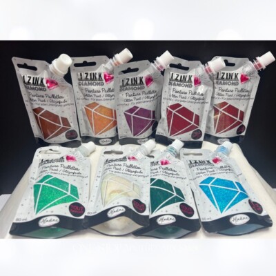 Izink Diamond GLITTER PAINT Mixed Media Lot of 9