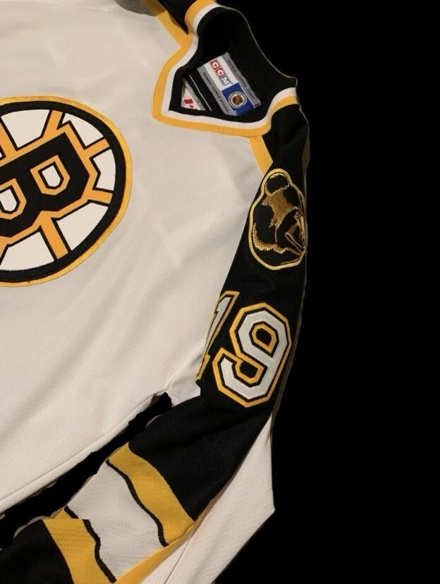 Camiseta deportiva blanca vintage CCM Joe Thornton #19 Boston Bruins XL Pooh Bear para hombre Foto 4 de 4