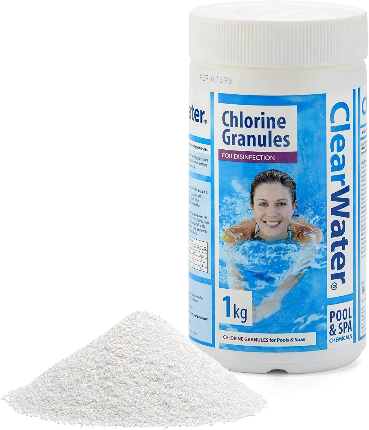 CLEARWATER CHEMICAL CHLORINE GRANULES 1KG SWIMMING POOL HOT TUB LAY Z