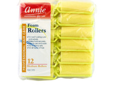 ANNIE 7/8" MEDIUM FOAM HAIR ROLLERS - 12 PCS. 1052 