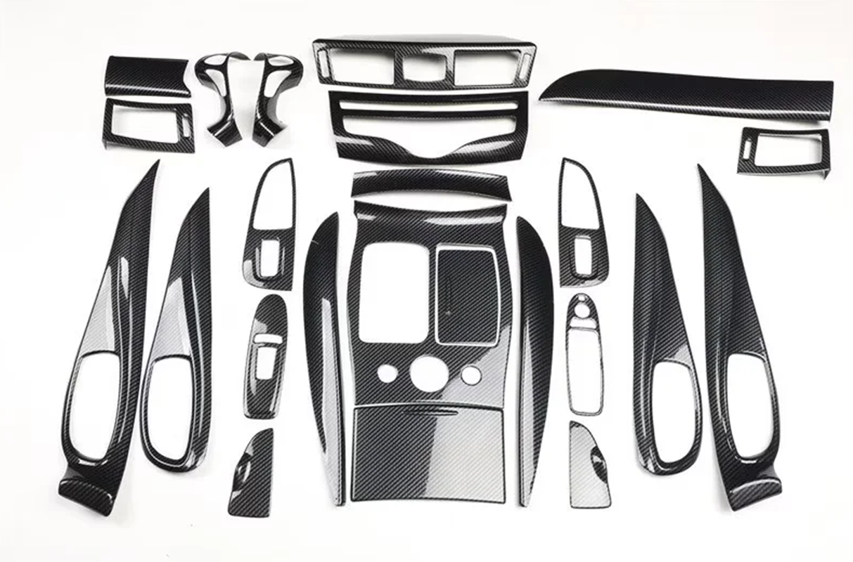 23PCS Black Carbon Fiber Car Interior Kit Cover Trim For Infiniti Q70