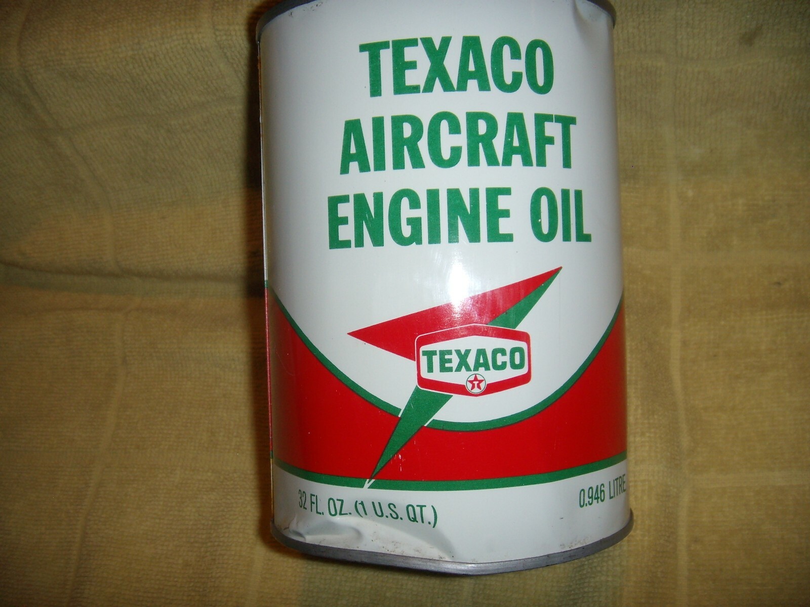 5 Vintage Metal 1 Quart 3 Texaco Aircraft Engine Oil Can Full & 2