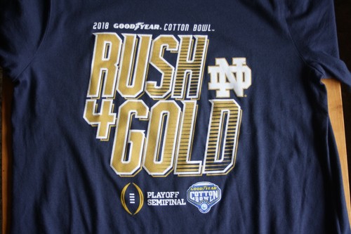 Camisa de algodón Notre Dame para hombre M UA manga corta - Imagen 2 de 3